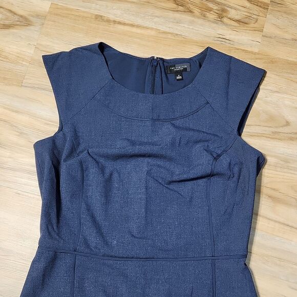🔺️The Limited Blue Fitted Cap Sleeve Dress Size 2 - Picture 4 of 12